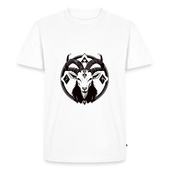 Occulte Demon Lucifer chèvre idée cadeau - T-shirt Premium bio Homme - blanc - Devant - Nico (187cm)
