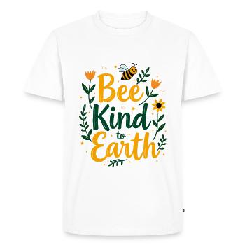 Bee Kind to Earth Bee Nature - Men's Premium Organic T-Shirt - white - Front - Nico (187cm)