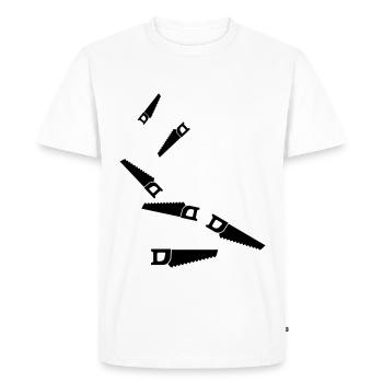 Icône de scie - T-shirt Premium bio Homme - blanc - Devant - Nico (187cm)