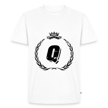 Q Lettre Couronne - T-shirt Premium bio Homme - blanc - Devant - Nico (187cm)