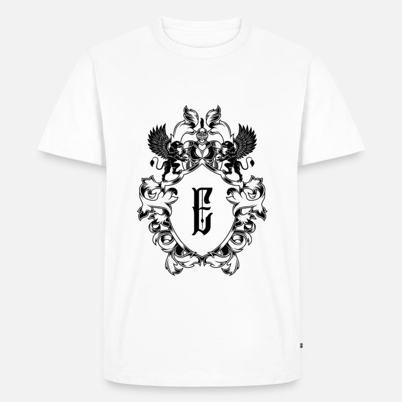 E Buchstabe Wappen - Männer Premium Bio T-Shirt - Weiß