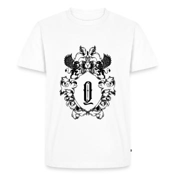 Q Lettre Armoiries - T-shirt Premium bio Homme - blanc - Devant - Nico (187cm)