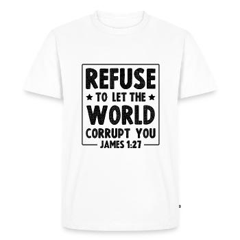 Versets bibliques - T-shirt Premium bio Homme - blanc - Devant - Nico (187cm)