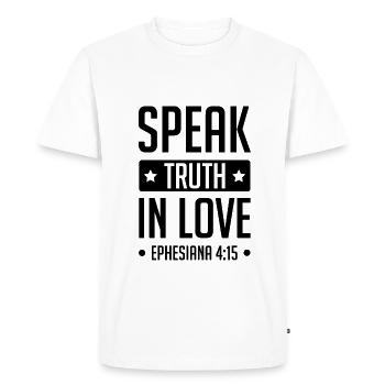 Bible de Dieu d’amour - T-shirt Premium bio Homme - blanc - Devant - Nico (187cm)