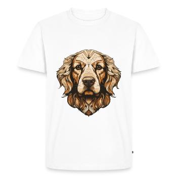 Portrait de chien Golden Retriever - T-shirt Premium bio Homme - blanc - Devant - Nico (187cm)