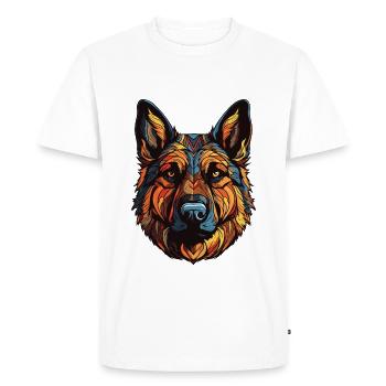 German Shepherd Dog Portrait - Men's Premium Organic T-Shirt - white - Front - Nico (187cm)