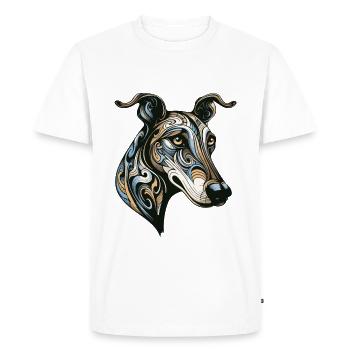 Greyhound Dog Portrait - Men's Premium Organic T-Shirt - white - Front - Nico (187cm)