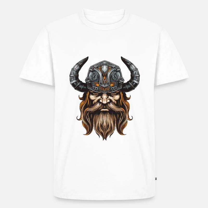 Wikinger Krieger Valhalla Odin - Männer Premium Bio T-Shirt - Weiß