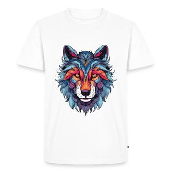 Portrait de loup - T-shirt Premium bio Homme - blanc - Devant - Nico (187cm)
