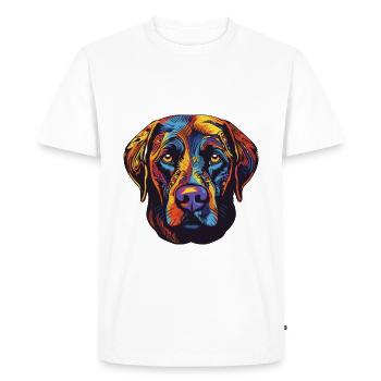 Labrador Dog Portrait - Men's Premium Organic T-Shirt - white - Front - Nico (187cm)