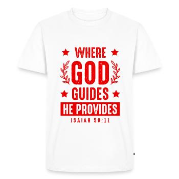 God directs the Bible - Men's Premium Organic T-Shirt - white - Front - Nico (187cm)