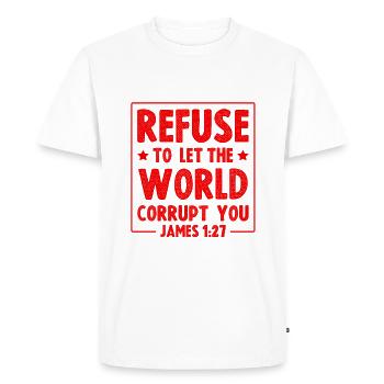Versets bibliques - T-shirt Premium bio Homme - blanc - Devant - Nico (187cm)