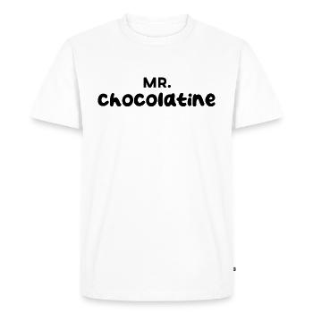Mr. Chocolatine - Men's Premium Organic T-Shirt - white - Front - Nico (187cm)
