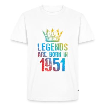 1951 Légendes nées en - T-shirt Premium bio Homme - blanc - Devant - Nico (187cm)