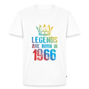 1966 Legends Born In - Men's Premium Organic T-Shirt - white - Front - Nico (187cm)