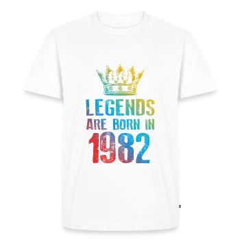 1982 Légendes nées en - T-shirt Premium bio Homme - blanc - Devant - Nico (187cm)