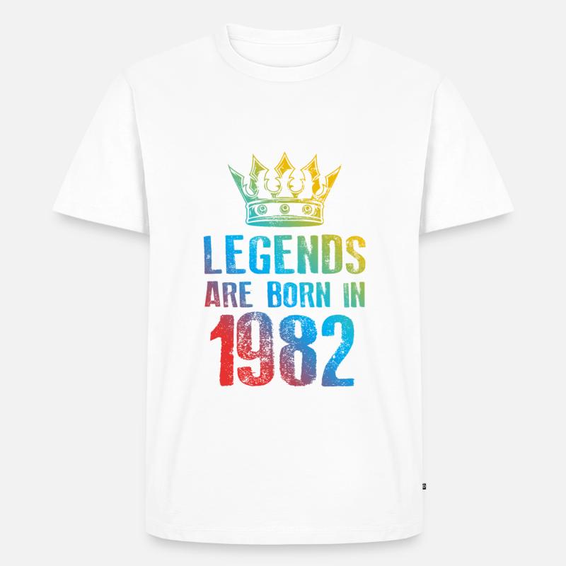 1982 legends born in - Männer Premium Bio T-Shirt - Weiß