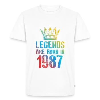 Légendes nées en 1987 - T-shirt Premium bio Homme - blanc - Devant - Nico (187cm)