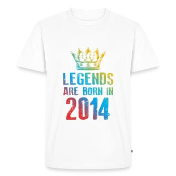 2014 legends born in - Men's Premium Organic T-Shirt - white - Front - Nico (187cm)