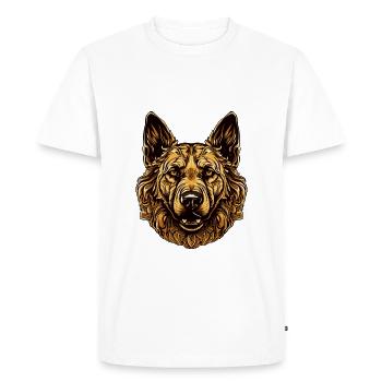 German Shepherd Dog Head Animal - Men's Premium Organic T-Shirt - white - Front - Nico (187cm)
