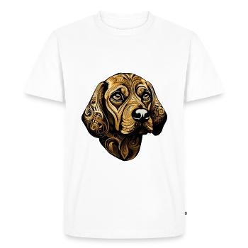 Beagle Dog Head Animal - Men's Premium Organic T-Shirt - white - Front - Nico (187cm)