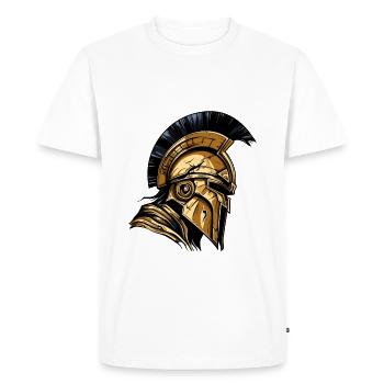 Spartan Helmet Gladiator Sparta Warrior - Men's Premium Organic T-Shirt - white - Front - Nico (187cm)