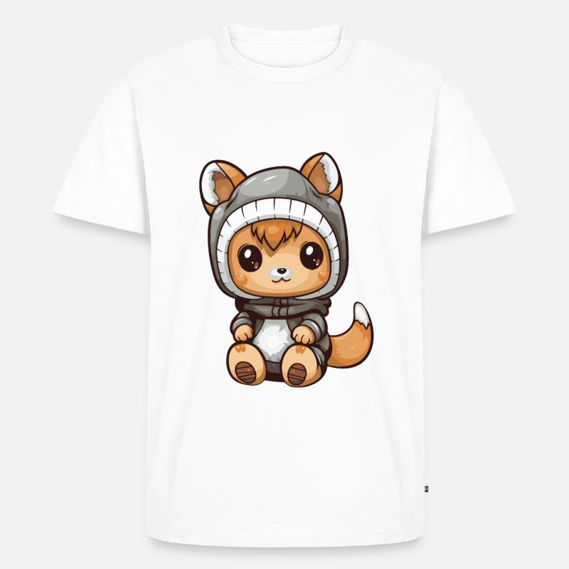 Eichhörnchen Winter Comic - Männer Premium Bio T-Shirt - Weiß