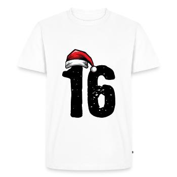 16 Numéro Noël - T-shirt Premium bio Homme - blanc - Devant - Nico (187cm)