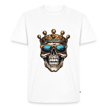 Couronne de fête du crâne du roi - T-shirt Premium bio Homme - blanc - Devant - Nico (187cm)