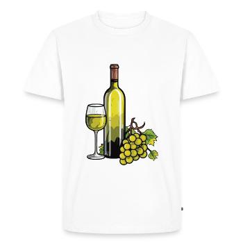 Verre à vin VinRaisins Vin - T-shirt Premium bio Homme - blanc - Devant - Nico (187cm)