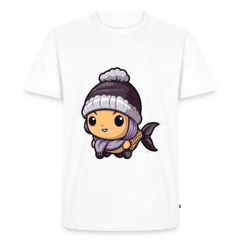 Poisson, Hiver, Animal, Bébé, Anime - T-shirt Premium bio Homme - blanc - Devant - Nico (187cm)