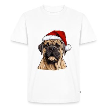 Boerboel Dog Christmas Portrait Xmas - Men's Premium Organic T-Shirt - white - Front - Nico (187cm)