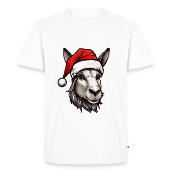 Âne Noël Animal Portrait Noël - T-shirt Premium bio Homme - blanc - Devant - Nico (187cm)