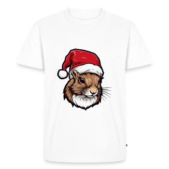 Squirrel Christmas Animal Portrait Xmas - Men's Premium Organic T-Shirt - white - Front - Nico (187cm)
