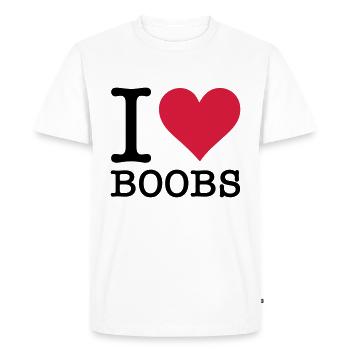 I love seins - T-shirt Premium bio Homme - blanc - Devant - Nico (187cm)