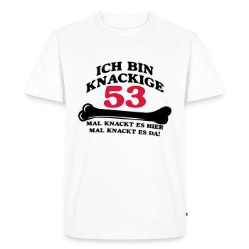 Birthday - I'm 53 Crunchy - Men's Premium Organic T-Shirt - white - Front - Nico (187cm)