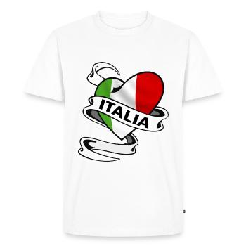 italia heart - T-shirt Premium bio Homme - blanc - Devant - Nico (187cm)