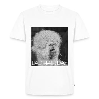 Bad Hair Day - cadeau de coiffeur coiffeur coiffeur - T-shirt Premium bio Homme - blanc - Devant - Nico (187cm)