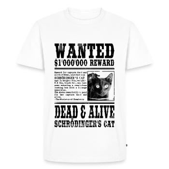 schrödinger's cat wanted black - Men's Premium Organic T-Shirt - white - Front - Nico (187cm)