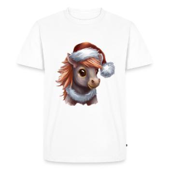 Cheval Poney Noël mignons enfants - T-shirt Premium bio Homme - blanc - Devant - Nico (187cm)