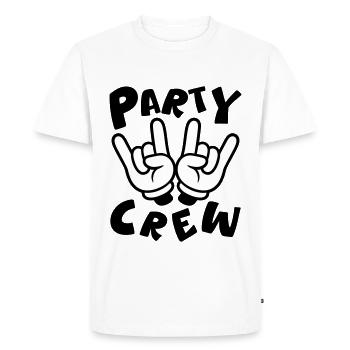 Party Crew Hand Funny - Men's Premium Organic T-Shirt - white - Front - Nico (187cm)