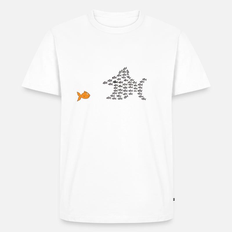 Fischschwarm - Männer Premium Bio T-Shirt - Weiß