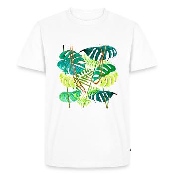 forêt tropicale monstera - T-shirt Premium bio Homme - blanc - Devant - Nico (187cm)