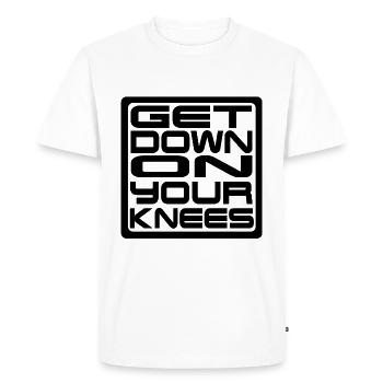 Reinyckefux - Get Down On Your Knees - Männer Premium Bio T-Shirt - Weiß - Vorne - Nico (187cm)