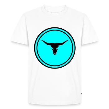 Crâne de vache taureau - T-shirt Premium bio Homme - blanc - Devant - Nico (187cm)