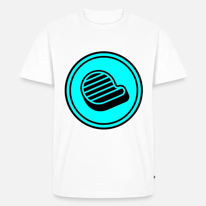 Fleisch steak symbol - Männer Premium Bio T-Shirt - Weiß