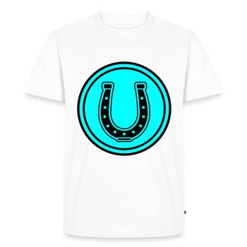 Symbole en fer à cheval - T-shirt Premium bio Homme - blanc - Devant - Nico (187cm)