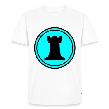 Tour de pièces d’échecs - T-shirt Premium bio Homme - blanc - Devant - Nico (187cm)