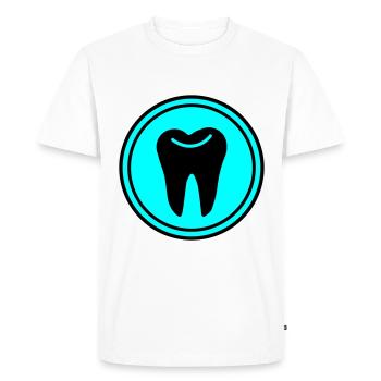 Symbole de l’icône de dent - T-shirt Premium bio Homme - blanc - Devant - Nico (187cm)