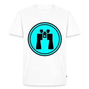 Icône de jumelles - T-shirt Premium bio Homme - blanc - Devant - Nico (187cm)